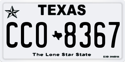 TX license plate CCO8367