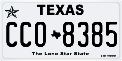 TX license plate CCO8385