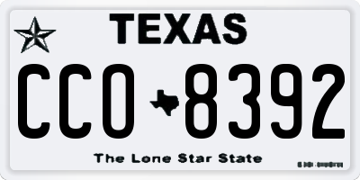 TX license plate CCO8392