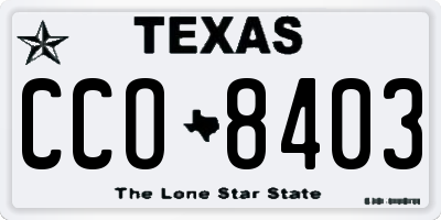TX license plate CCO8403