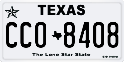 TX license plate CCO8408