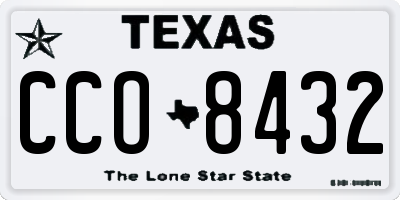 TX license plate CCO8432