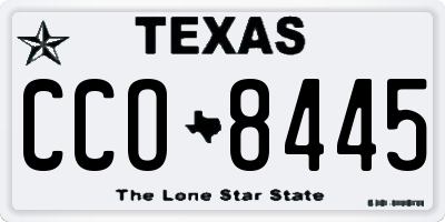 TX license plate CCO8445