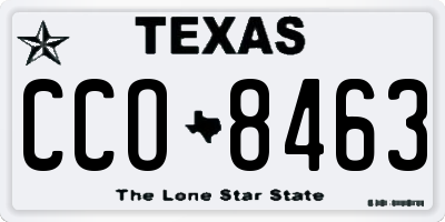 TX license plate CCO8463