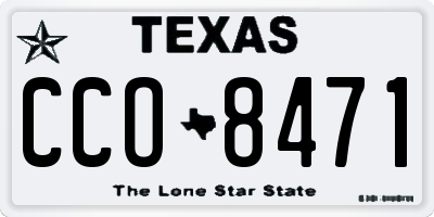 TX license plate CCO8471