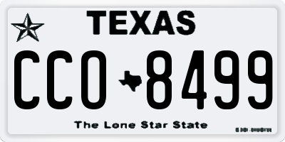 TX license plate CCO8499