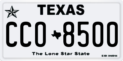 TX license plate CCO8500