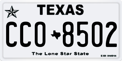 TX license plate CCO8502