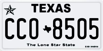 TX license plate CCO8505