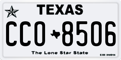 TX license plate CCO8506
