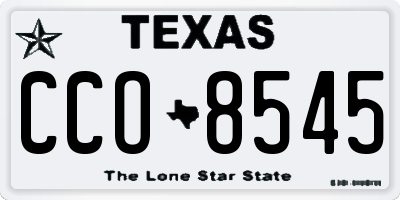 TX license plate CCO8545