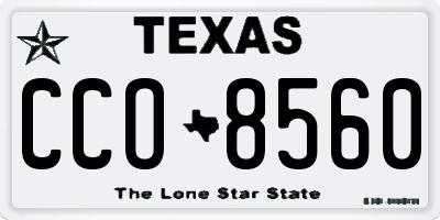 TX license plate CCO8560