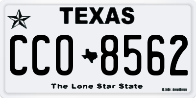 TX license plate CCO8562