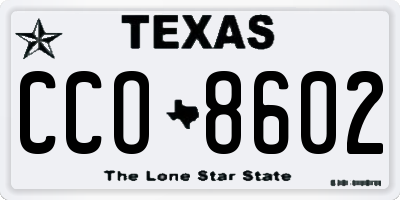 TX license plate CCO8602