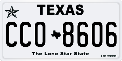 TX license plate CCO8606