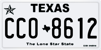 TX license plate CCO8612