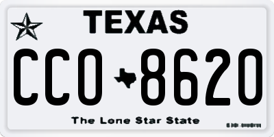 TX license plate CCO8620