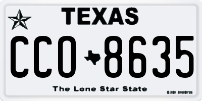 TX license plate CCO8635