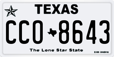 TX license plate CCO8643