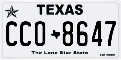 TX license plate CCO8647