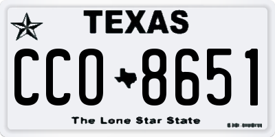 TX license plate CCO8651