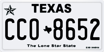 TX license plate CCO8652