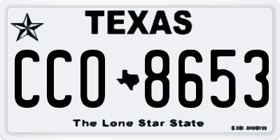 TX license plate CCO8653