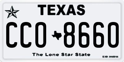 TX license plate CCO8660