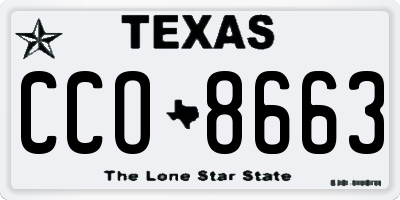 TX license plate CCO8663