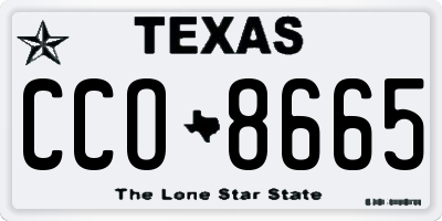 TX license plate CCO8665
