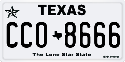 TX license plate CCO8666