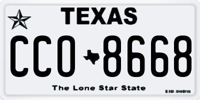 TX license plate CCO8668