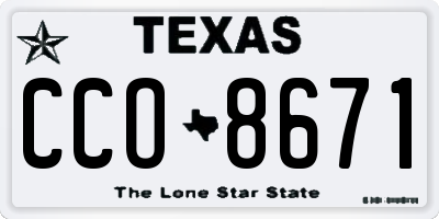 TX license plate CCO8671