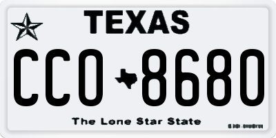 TX license plate CCO8680