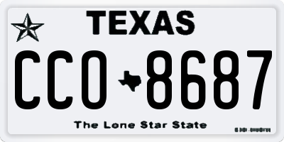 TX license plate CCO8687
