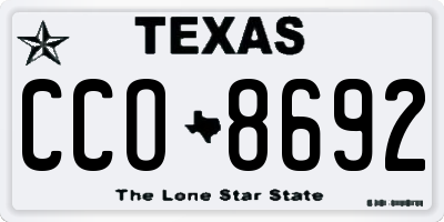 TX license plate CCO8692