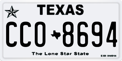 TX license plate CCO8694