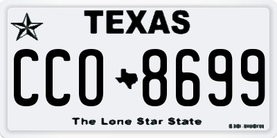 TX license plate CCO8699