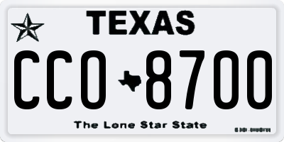 TX license plate CCO8700