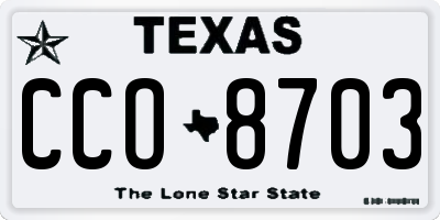 TX license plate CCO8703
