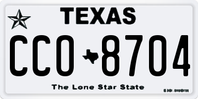 TX license plate CCO8704