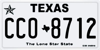 TX license plate CCO8712