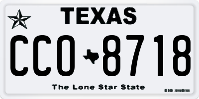 TX license plate CCO8718