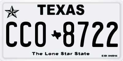 TX license plate CCO8722