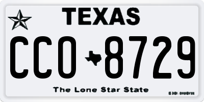 TX license plate CCO8729
