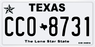 TX license plate CCO8731