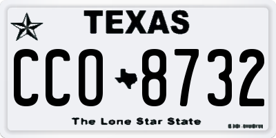 TX license plate CCO8732