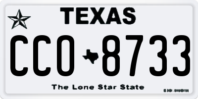 TX license plate CCO8733