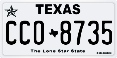 TX license plate CCO8735