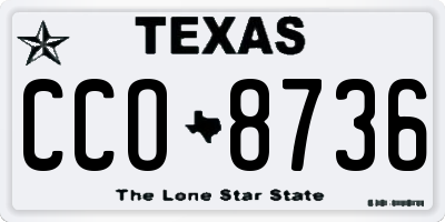 TX license plate CCO8736